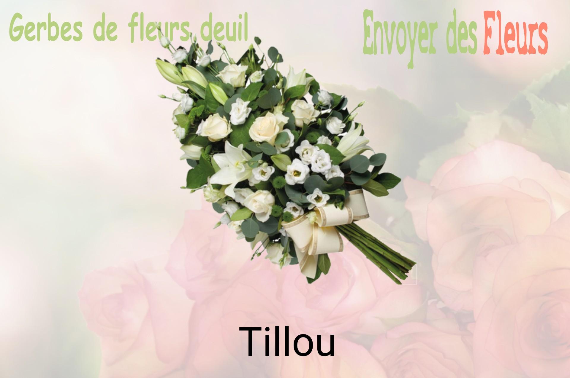 Gerbe de fleurs de deuil livrée à Tillou